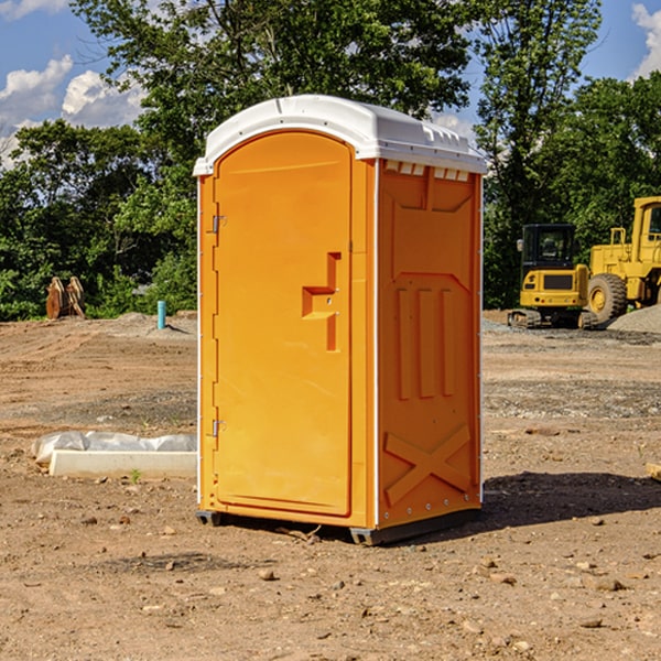 how often are the portable restrooms cleaned and serviced during a rental period in Sigourney IA